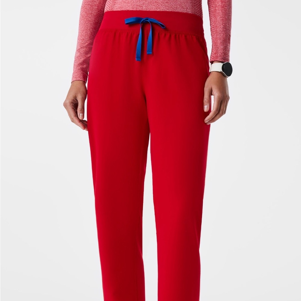 Figs High Waisted Livingston Scrub Bottoms Winning Red